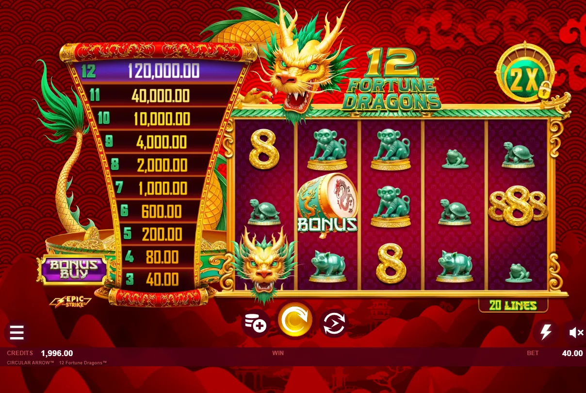 12 Fortune Dragons
