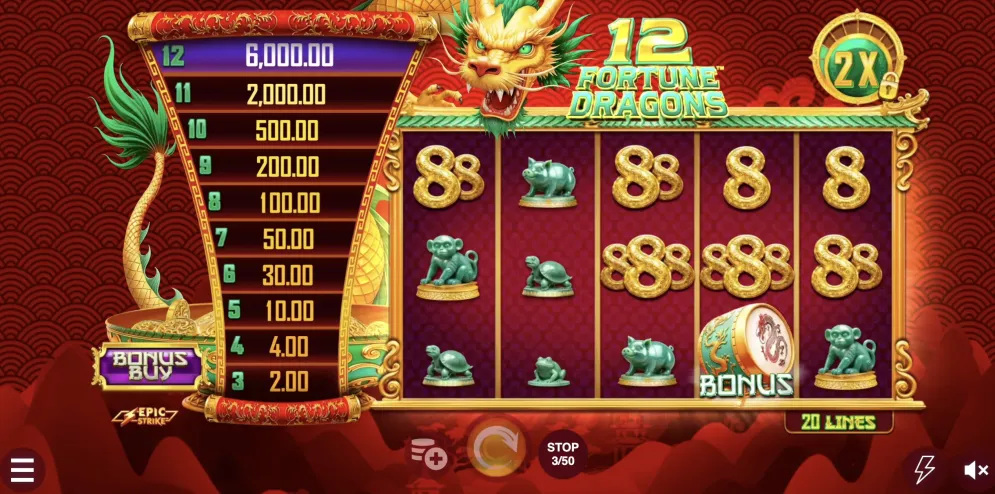 12 Fortune Dragons