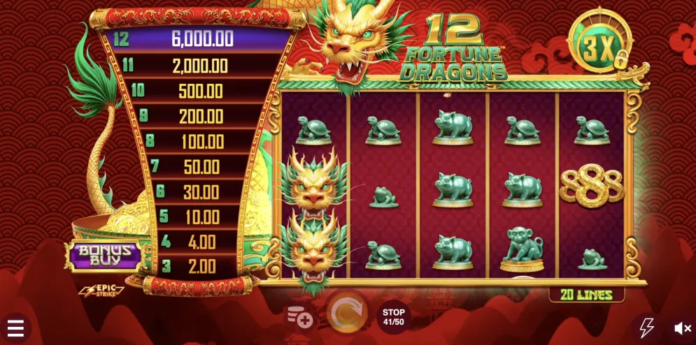 12 Fortune Dragons 