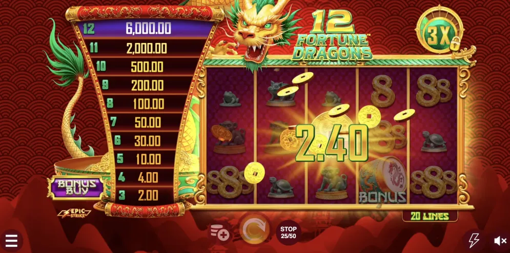 12 Fortune Dragons 