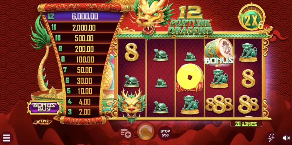 12 Fortune Dragons 